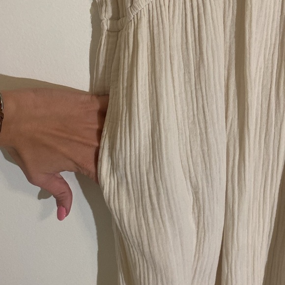 Xirena Midi Arwen Dress Oyster Off White 100% Cotton Size Medium - Picture 7 of 11